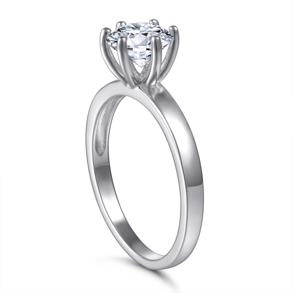 Round solitaire ring