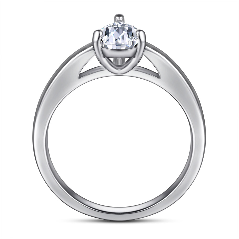 Pear solitaire ring