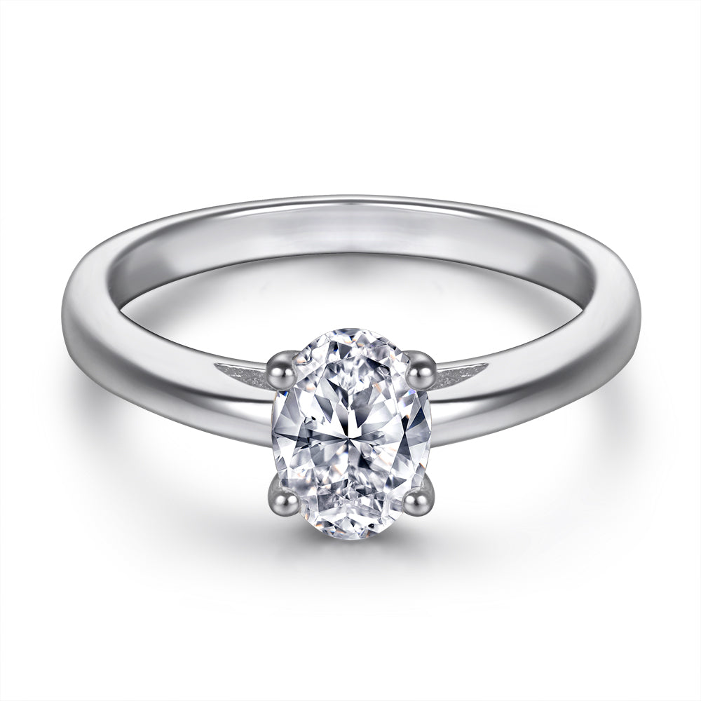 Oval solitaire ring