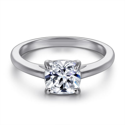 Cushion solitaire ring