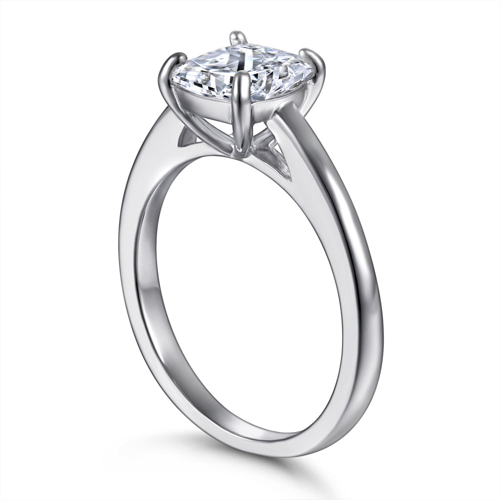 Cushion solitaire ring