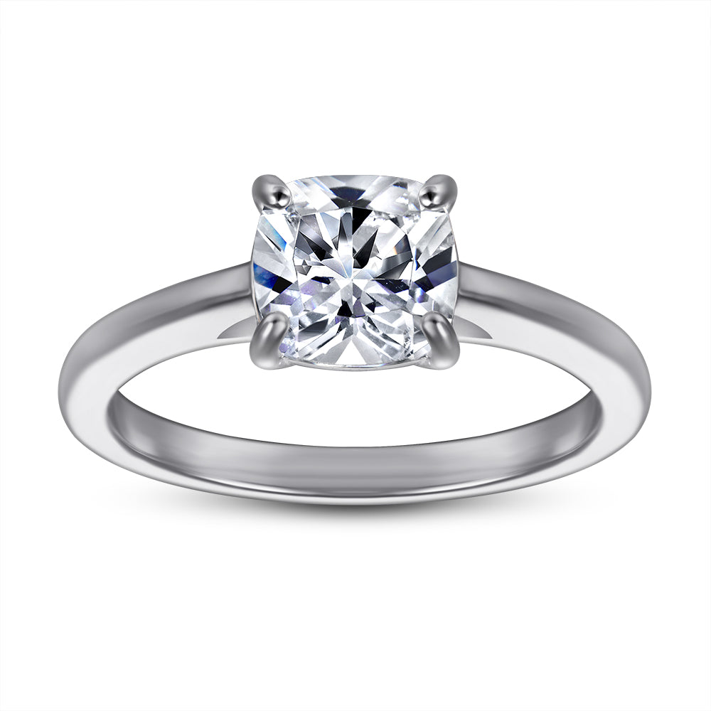 Cushion solitaire ring