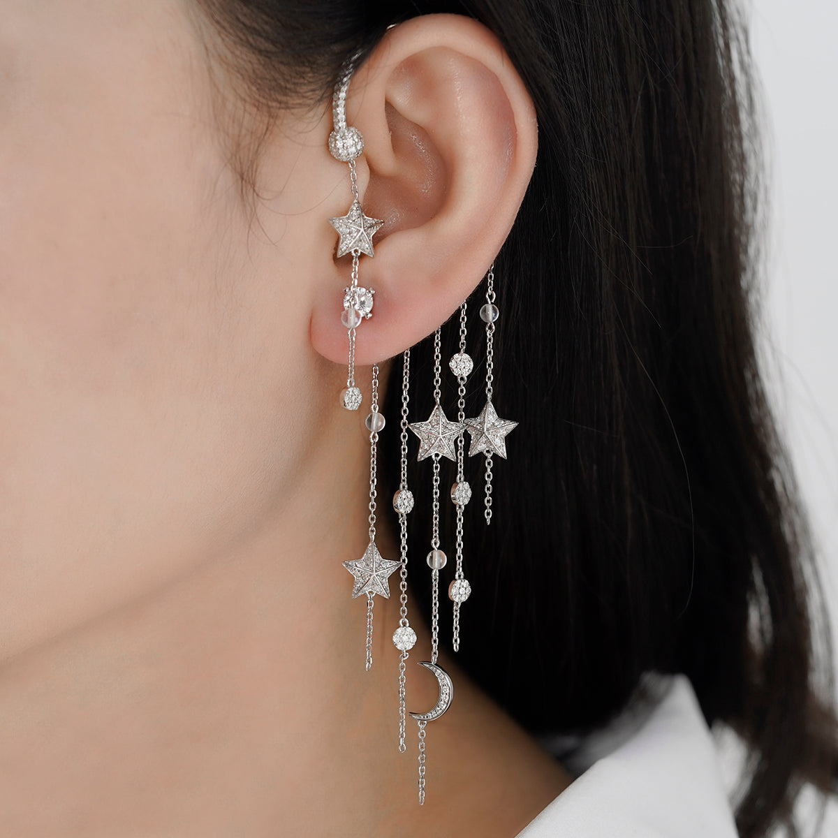 "Starfall" cuff earrings