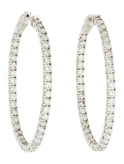 Diamond Oval Hoop Earrings